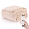 Sunbeam Royal Posh Ribbed Champagne Heated Personal Throw / Blanket, Cozy-Warm, Adjustable Heat Settings Ribbed Throw 14 71GAyfpzaL