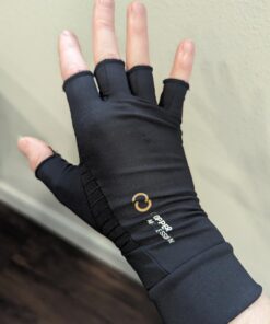 Copper Compression Arthritis Gloves | Fingerless Arthritis Carpal Tunnel Pain Relief Gloves For Men & Women | Hand Support Wrist Brace For Rheumatoid, Tendonitis, Swelling, Crocheting, Typing (M) Black Medium (1 Pair) 34 71GB67TwuWL 2