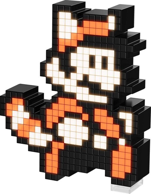 PDP Pixel Pals Nintendo Super Mario Bros 3 Raccoon Mario Collectible Lighted Figure, 878-032-NA-TNM