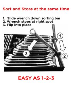 Alternative view of TOOL SORTER WRENCH ORGANIZER (BLACK) | Space Saving 28-Tool Tray | Fits in Most Tool Box Drawers | Professional Quality Tool Organizer | Made in USA