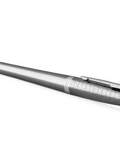 Parker Urban Fountain Pen, Premium Silvered Powder, Medium Nib with Blue Ink Refill (1931603) Pen with gift box Medium nib 17 71GDRJmxdLL