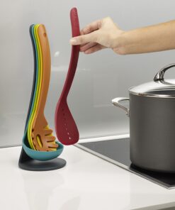 Joseph Joseph Nest Utensils Compact Stacking Kitchen Tool Set with Magnetic Storage Stand Nylon, 5-piece, Multicolored 1 EA Multicolour 14 71GDSmLCypL