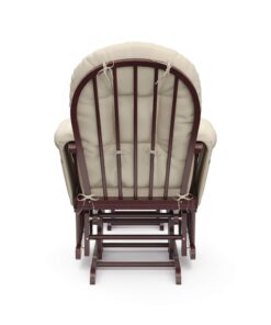 Storkcraft Premium Hoop Glider and Ottoman (Cherry Base, Beige Cushion) – Padded Cushions with Storage Pocket, Smooth Rocking Motion, Easy to Assemble, Solid Hardwood Base Ch/Beige <M21> 25 71GDwn5FPsL