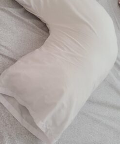 DMI Body Pillow, Side Sleeper Pillow and Pregnancy Pillow with Contoured Support to Eliminate Neck, Back, Hip, Joint Pain and Sciatica Relief with Removable Washable Cover, Firm, U Shape Neck Pillow Half Body Pillow 45 71GEN8DBjxL