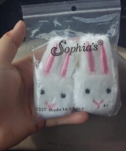 Sophia's Doll Bunny Slipper Shoes with Fluffy Rabbit Ears and Stitched Nose Accessory for 18" Dolls, White Furry Bunny 34 71GEXJhezcL