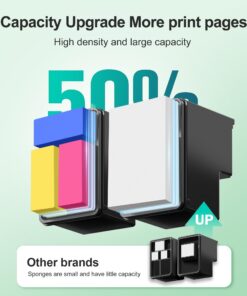 WEKVA 63XL Ink Cartridge Combo Pack Remanufactured Replacement for HP Ink 63 63XL Works for HP OfficeJet 3830 4650 4655 5255 5258 5200 Envy 4520 4512 DeskJet 1112 2130 3630 Printer (1 Black, 1 Color) 63XL-1B, 63XL-1Color 21 71GFQrOOEvL