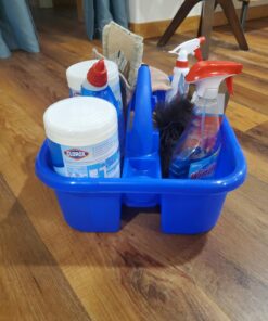 Akro-Mils 09185 Plastic Tote Tool & Supply Cleaning Caddy with Handle, (18-3/8-Inch x 13-7/8-Inch x 9-Inch), Blue (09185BLUE) Tote Caddy 20 71GGFdk7AcL