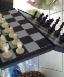 Yellow Mountain Imports Medium 2-in-1 Travel Magnetic Chess & Checkers Board Game Set - 12.5 Inches - Portable, Folding & Travel Perfect 60 71GGe2gssnL