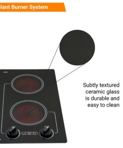 Kenyon B41601 6-1/2-Inch Caribbean 2-Burner Cooktop with Analog Control UL, 120-volt, Black 15 71GHpzmQS4L