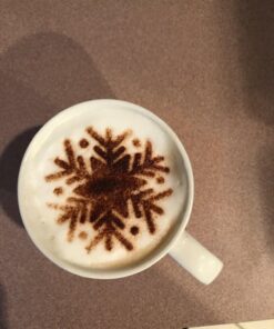 Lofekea Stainless Steel Powder Shakers Coffee Cocoa Cinnamon Shaker Cans Mesh Duster with 16PCS Stainless Steel Barista Coffee Decorating Stencils Template for Latte Cappuccino, Cupcake Stencils Stencil and Shaker 38 71GI1FE2kWL