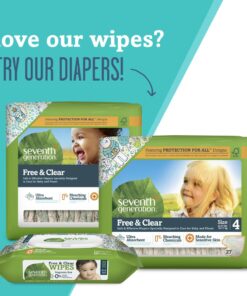 Seventh Generation Thick & Strong Free and Clear Baby Wipes with Flip Top Dispenser, 768 Count 18 71GIIrSLcqL