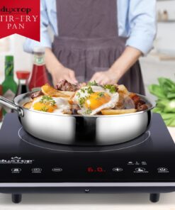 Duxtop Whole-Clad Tri-Ply Stainless Steel Stir-Fry Pan Kitchen Induction Cookware 8 Inches 8 inch 13 71GISFDA4yL