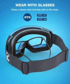 ZIONOR X4 Ski Goggles Magnetic Lens - Snowboard Snow Goggles for Men Women Adult A0 Vlt 13.67% Blue Lens Blue Frame 53 71GJIOXe4IL