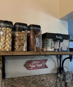 Shazo Airtight Food Storage Container (Set of 6) - BONUS Measuring Cup - Labels & Marker - Durable Plastic - BPA Free - Clear with Improved Lids (Black) - Air Tight Snacks Pantry & Kitchen Canisters Black 30 71GKVm4phBL