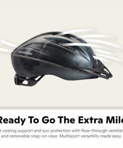 Schwinn Intercept Adult/Youth Bike Helmet for Men and Women, 10 Vents, Durable, Lightweight Microshell, Easy Adjust Dial Fit, Suggested Fit 54-62 cm Black 10 71GM1YcUTTL