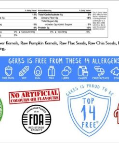 GERBS Super 5 Seed Snack Mix 2 LBS. Premium Grade | Top 14 Food Allergy Free | Resealable Bulk Bag | Made in USA | Raw Pumpkin Sunflower Chia Hemp Flax Seed Trail Mix | Gluten Peanut Tree Nut Free 5 Seed Mix 2 Pound (Pack of 1) 17 71GMNFhUZzL