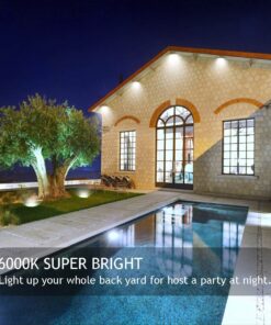 Alternative view of GLW 12V AC or DC LED Flood Light,10W Mini IP65 Waterproof Outdoor Light,900LM,6000K,Daylight White Security Light,80W Halogen Bulb Equivalent Daylight White (10W)