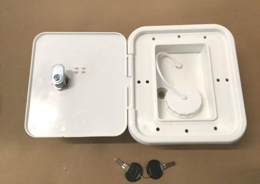 Valterra White Gravity Water Hatch Fill Dish Lock Keys RV Trailer