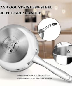 Duxtop Whole-Clad Tri-Ply Stainless Steel Saucepan with Lid, 3 Quart, Kitchen Induction Cookware 3 Qt 26 71GPMfh8mmL