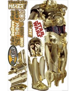 RoomMates RMK1591GM Star Wars Classic C-3PO Peel and Stick Giant Wall Decal 11 71GPnlQL6wL