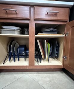 Pot Lid Holder 12+ Adjustable Dividers by BTH Expandable Pan and Pot Lid Organizer Rack for Cabinet – Heavy Duty Pot Lid Organizer for Kitchen Under Sink Drawer Pantry Storage (5.5"W, Dark Grey) LID HOLDER 5.5"W (DARK GREY) 30 71GQgAVNZ4L