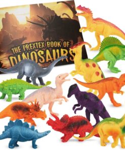 Alternative view of PREXTEX Dinosaur Figures for Kids 3-5+ (12 Plastic Dinosaurs Figurines with Educational Dinosaur Book) Dinosaur Toys Set for Toddlers Learning & Development (Boys & Girls) Dino Book with Dino Figures