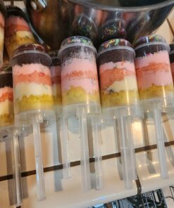 ASIBT Round Shape Clear Push-Up Cake Pop Shooter (Push Pops) Plastic Containers with Lids, Base & Sticks, Pack of 24 29 71GS0dNJJ5L