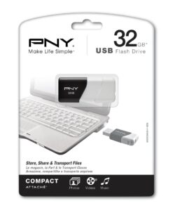 PNY Compact Attaché 32GB USB 2.0 Flash Drive - Black/White - P-FD32GCOM-GE WHITE/BLACK 11 71GSZpVHPYL