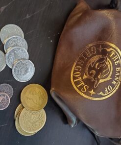 The Dragon's Hoard: 60 Real Metal Fantasy Coins with Leather Pouch | Board Game Accessory for Tabletop RPG Role-Play Strategy Games | Bronze, Silver, and Gold Colored Coins 28 71GTfcKtkSL