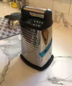 Professional Cheese Grater - Stainless Steel, XL Size, 4 Sides - Perfect Box Grater for Parmesan Cheese, Vegetables, Ginger - Dishwasher Safe - Black 40 71GU0vyn8ZL