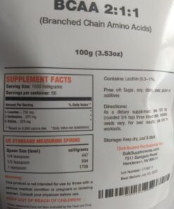 BULKSUPPLEMENTS.COM BCAA 2:1:1 Powder - Branched Chain Amino Acids. BCAA Powder, BCAAs Amino Acids Powder - Unflavored & Gluten Free, 6000mg per Serving - 167 Servings, 1kg (2.2 lbs) 167 Servings (Pack of 1) 36 71GUGaC2aAL