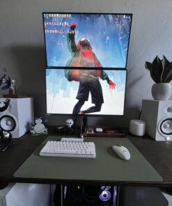 VIVO Dual LCD Monitor Desk Mount Stand Heavy Duty Stacked, Holds Vertical 2 Screens up to 32" (STAND-V002T) Black 31 71GUeJMh36L