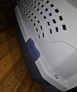 Amazon Basics - 2-Door Top-Load Hard-Sided Dogs, Cats Pet Travel Carrier, Gray & Blue, 22.8"L x 15.0"W x 13.0"H Two-Door Top-Load 75 71GUgFEqc9L 1