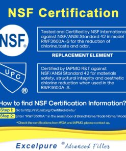 Excelpure Refrigerator Water Filter Replacement Cartridge, Compatible with GE RPWF, RWF3600, Great Quality 11 71GVF9WOedL