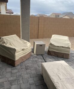 Classic Accessories Veranda Water-Resistant 30 Inch Patio Lounge Chair Cover, Patio Furniture Covers, Pebble/Bark/Earth 30"L x 35"D x 31"H 58 71GVJiq6hzL