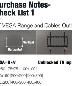 Mounting Dream TV Mount Fixed for Most 26-55 Inch LED, LCD and Plasma TV, TV Wall Mount TV Bracket up to VESA 400x400mm and 100 LBS Loading Capacity, Low Profile and Space Saving Flat Mount MD2361-K 30 71GVxDgw7SS