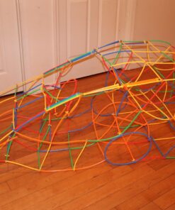 Playlearn LARGE 816 Piece Straws Builders Construction Building Toy – 8 Inch Full Size Straws - Giant Pack with Wheels and Special Connectors 34 71GWzVdExL