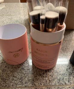 Kabuki Makeup Brush Set - Foundation Powder Blush Concealer Contour Brushes - Perfect For Liquid, Cream or Mineral Products - 10 Pc Collection With Premium Synthetic Bristles For Eye and Face Cosmetic Rose 51 71GXFeXgbeL