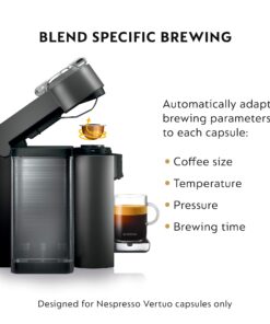Nespresso Vertuo Coffee and Espresso Machine by De'Longhi with Milk Frother, 1000 Milliliters, Graphite Metal Machine + Frother 20 71GY2cm7omL