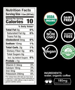 RISE Brewing Co. Original Black Nitro Cold Brew Coffee, Sugar, Vegan, Organic & Non-GMO, Low Acidity, 7 fl. oz. Cans (12 Pack) 7 Fl Oz (Pack of 12) 21 71GZEnLJnmL