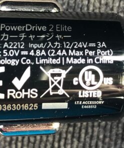 Anker 24W 4.8A Car Charger, 2-Port Ultra-Compact PowerDrive 2 Elite with PowerIQ Technology and LED for iPhone XS/Max/XR/X/8/7/6/Plus, iPad Pro/Air/Mini, Galaxy Note/S Series, LG, Nexus, HTC, and More Black 67 71GZosxu2 L