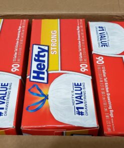 Hefty Strong Tall Kitchen Trash Bags, Unscented, 13 Gallon, 90 Count, White,Packaging may vary 90 Count (Pack of 1) Trash Bag 25 71Ga4DYbTXL