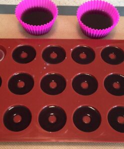 Ozera Silicone Mini Donut Pan, 18 Cavity Doughnut Baking Mold Tray - Muffin Cups, Cake Mold, Biscuit Mold 31 71GaUlReS6L