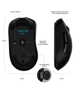 Logitech G703 Lightspeed Gaming Mouse with POWERPLAY Wireless Charging Compatibility, Black 18 71GcJr3h9VL
