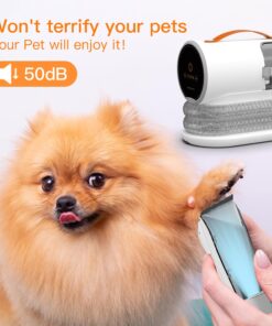 AIRROBO Dog Hair Vacuum & Dog Grooming Kit, 12000Pa Strong Pet Grooming Vacuum, 2L Large Capacity Dog Vacuum for Shedding Grooming Hair, Quiet, 5 Pet Grooming Tools, PG100 36 71GcUNC6snL