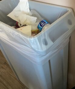 Rubbermaid Commercial Products Slim Jim Plastic Rectangular Trash/Garbage Can with Venting Channels, 23 Gallon, Gray (FG354060GRAY) 1 22 71GdZJ8SWCL