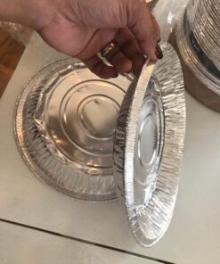 MontoPack 9” Aluminum Foil Pie Pans | Round Disposable Containers with Angled Walls for Tart Baking, Storing, Serving & Reheating | Freezer and Oven Safe, Recyclable | 50-Pack of Cake Tins 9 Inch Pie/Tart Pans (50 Pack) 24 71GdeQDiVUL
