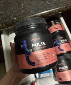 LEGION Pulse Pre Workout Supplement - All Natural Nitric Oxide Preworkout Drink to Boost Energy, Creatine Free, Naturally Sweetened, Beta Alanine, Citrulline, Alpha GPC (Blue Raspberry) Blue Raspberry 26 71Gf m8erwL
