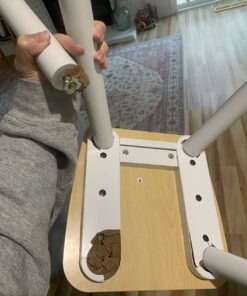 KidKraft Wooden Round Table & 2 Chair Set with Center Mesh Storage - Natural & White, Gift for Ages 3-6 33 71GfF1VbV2L 3