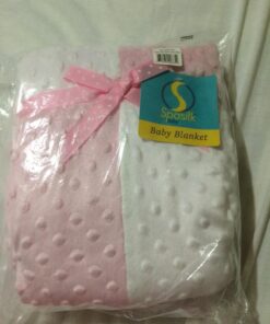 Spasilk Minky Raised Dot Baby Blanket with Satin Trim — Double Layer Blanker for Baby Girls, Baby Boys 30" x 40" Pink 24 71GfFeNf3hL